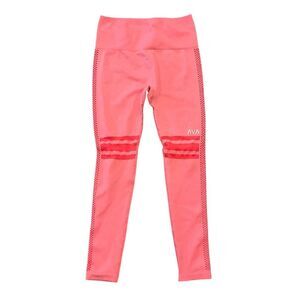 AVA Active Neon Coral Pink Seamless Mesh Leggings